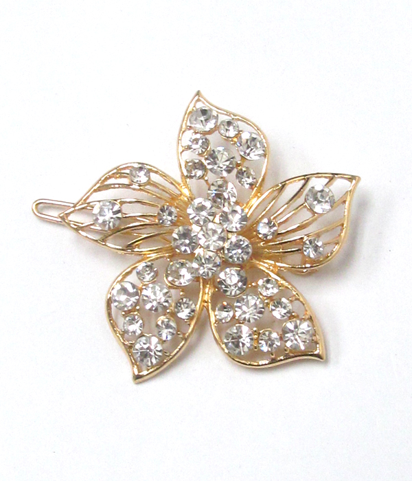 Multi crystals flower hair pin