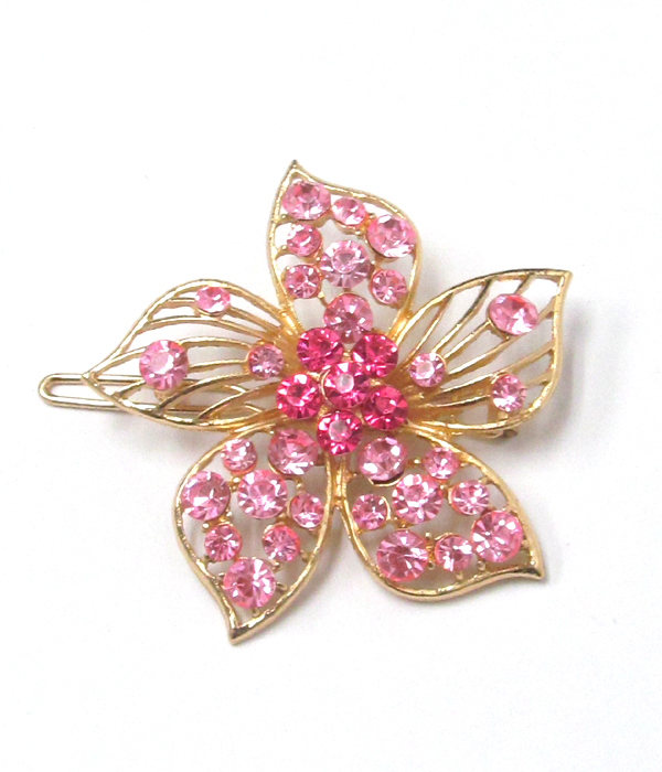 Multi crystals flower hair pin