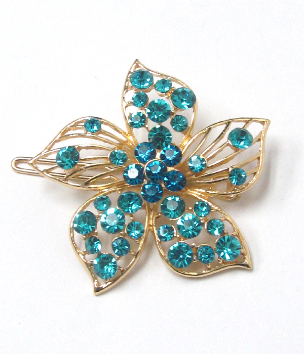 Multi crystals flower hair pin