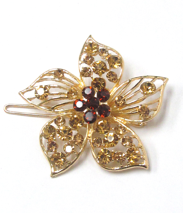 Multi crystals flower hair pin