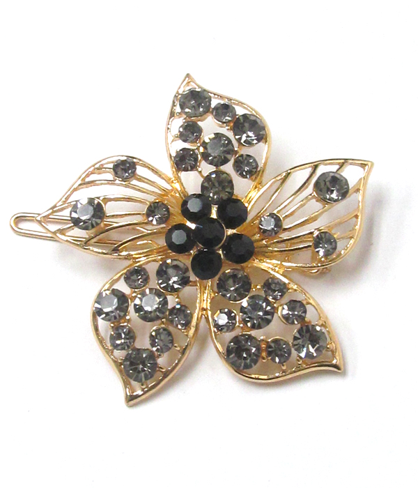 Multi crystals flower hair pin