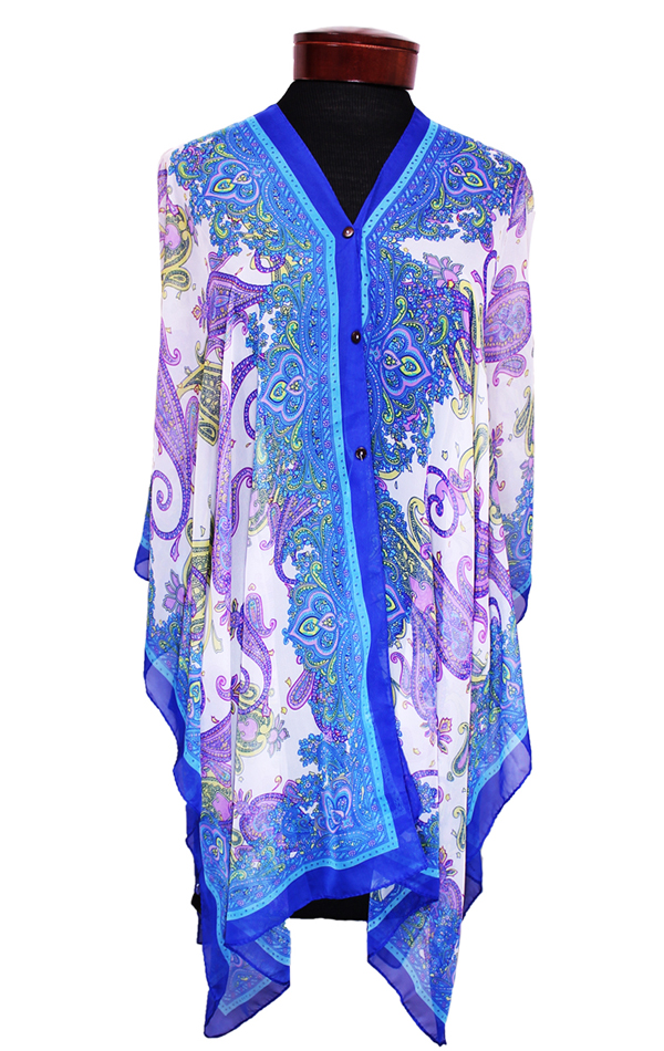 Paisley  multi design 3 way beach poncho cover up