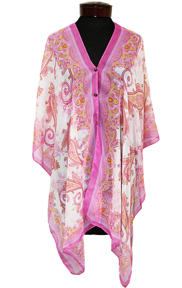 Paisley  multi design 3 way beach poncho cover up