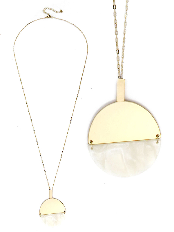 Mop pendant long necklace