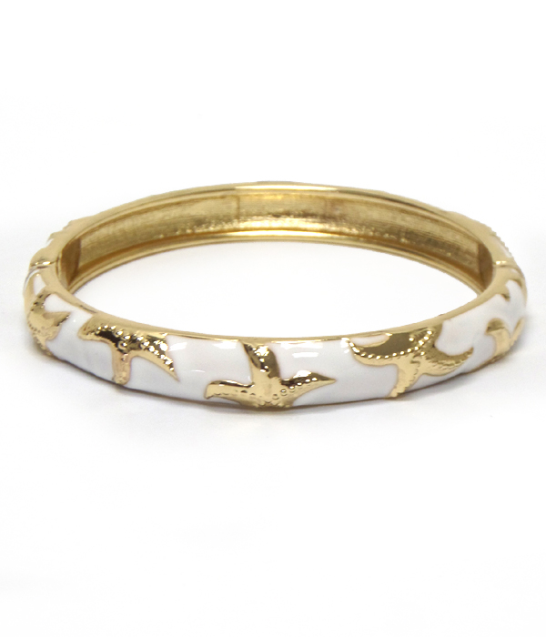 Starfish epoxy hinge bangle bracelet