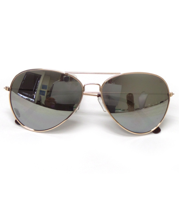 Aviator mirror metal frame sunglasses -uv protection