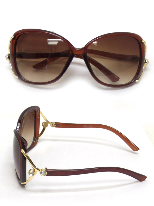 Crystal stud square  shape lense acrylic frame uv-protection