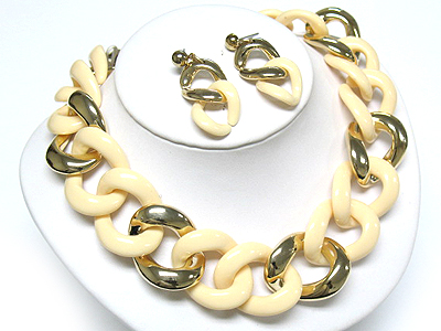 Acrylic nautical chain necklace and earring set