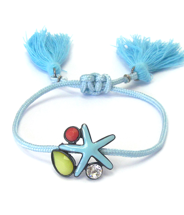 EPOXY STARFISH THREAD PULL TIE BRACELET