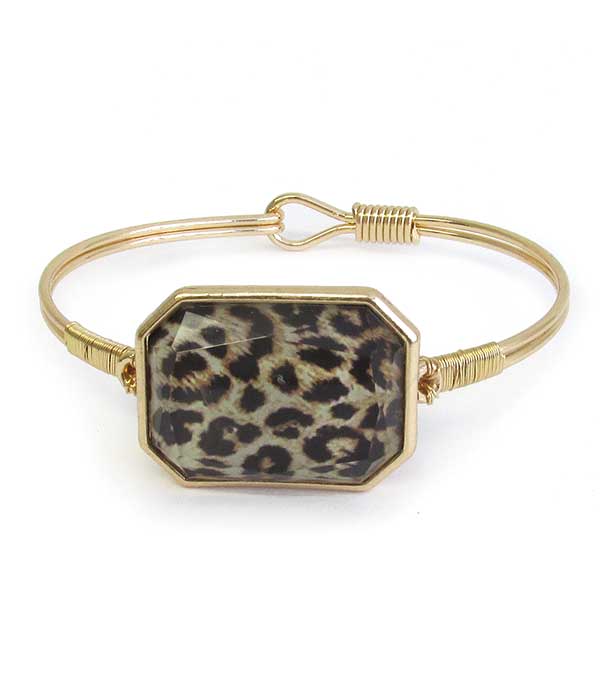 ANIMAL PRINT  WIRE BANGLE BRACELET