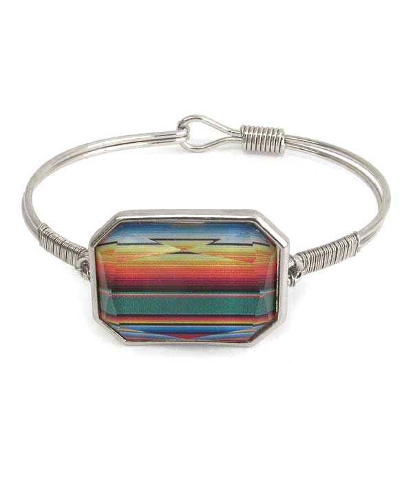 Wire bangle bracelet - serape