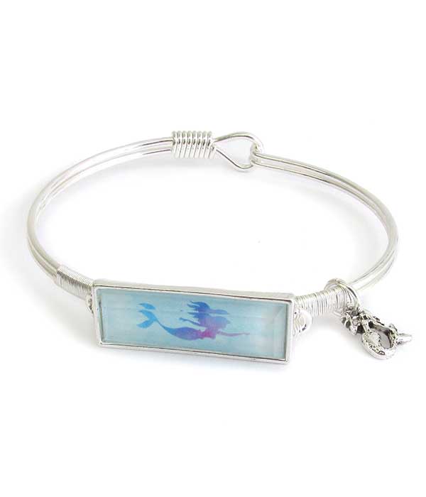 SEALIFE THEME WIRE BANGLE BRACELET - MERMAID