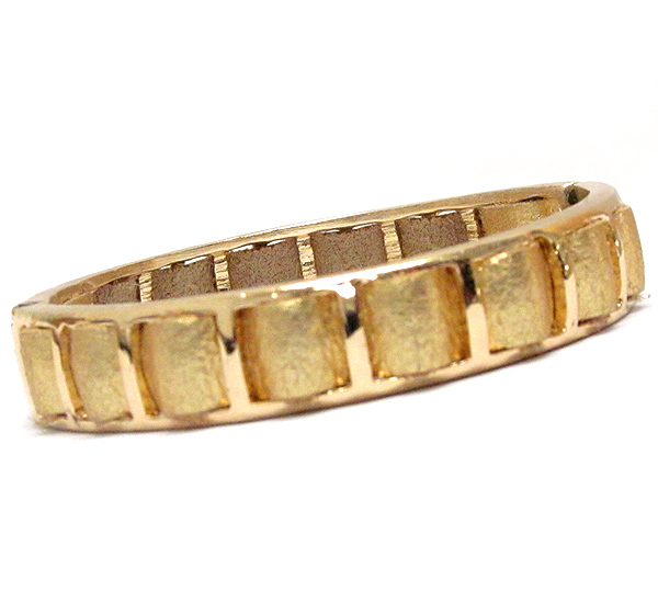 Ladder metal bangle and leatherette woven bracelet