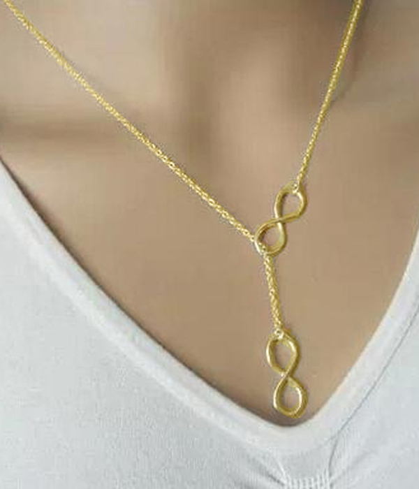 Etsy style dual infinity necklace