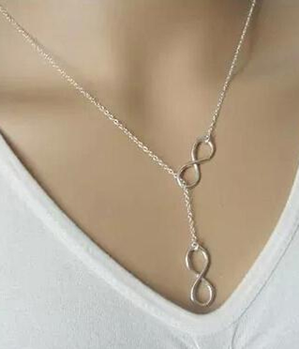 Etsy style dual infinity necklace