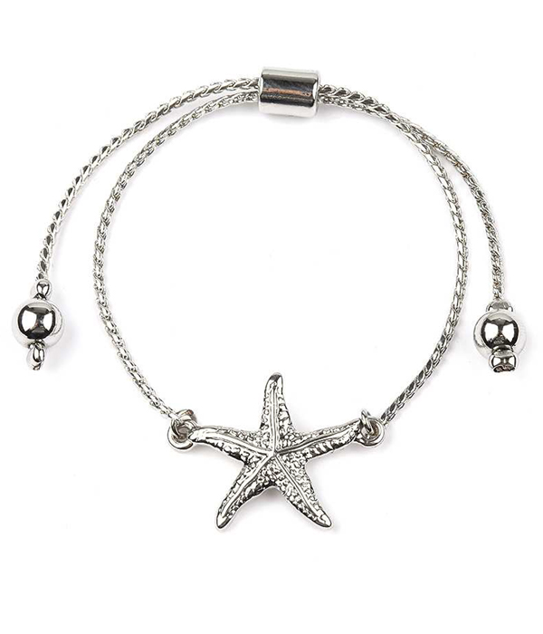 Textured starfish pull tie bracelet