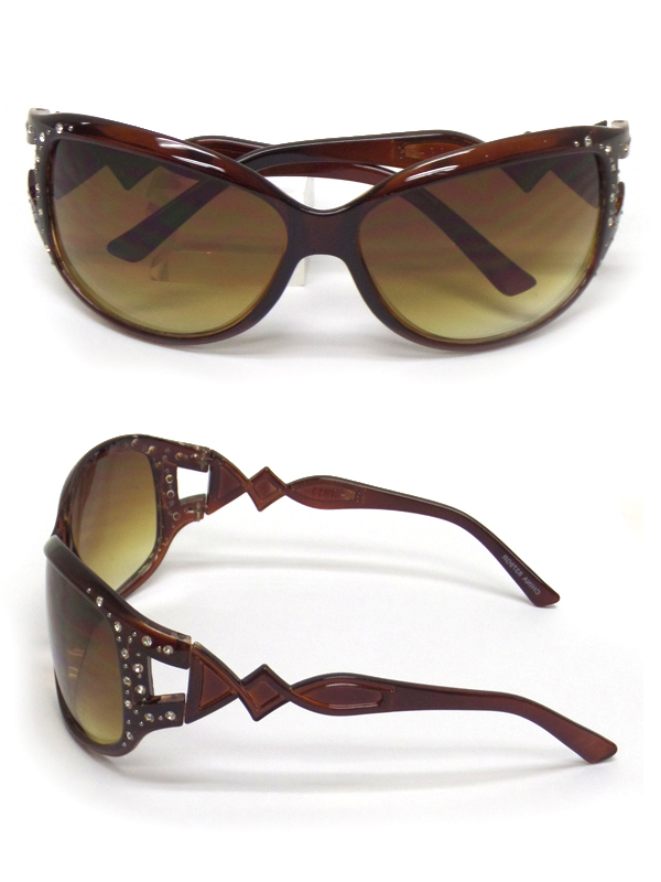 Crystal stud arched  shape lense acrylic frame uv-protection 