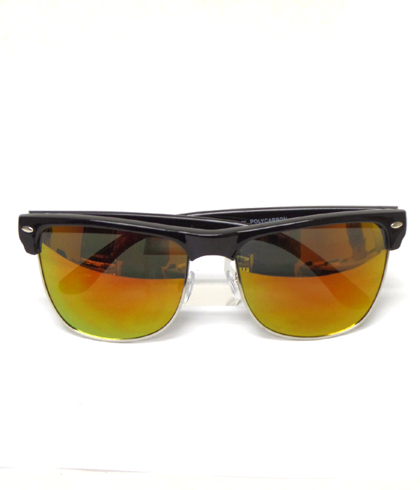 Mirror lense vintage style eyebrow sunglasses-uv protection