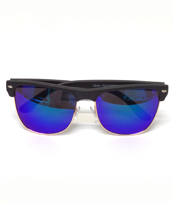 Mirror lense vintage style eyebrow sunglasses-uv protection