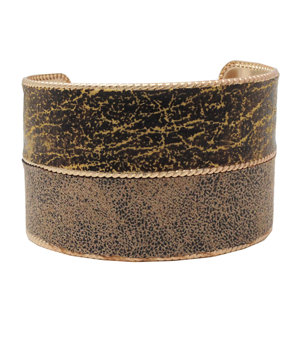 Leather textured bangle bracelet