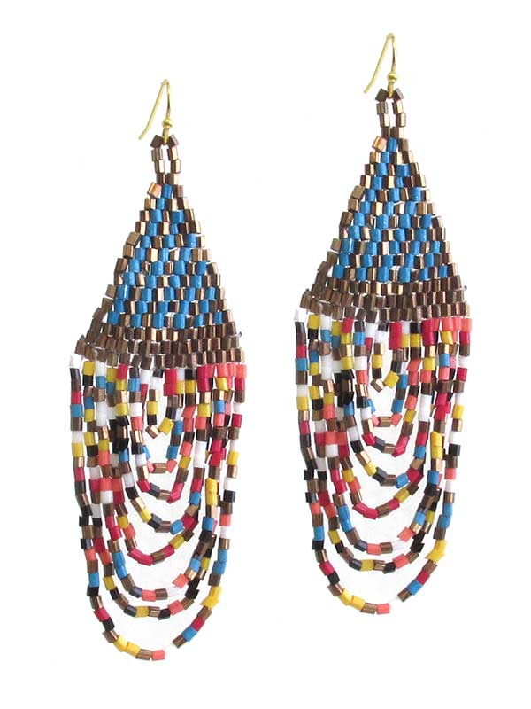 HANDMADE SEEDBEAD BRIDGE EARRING