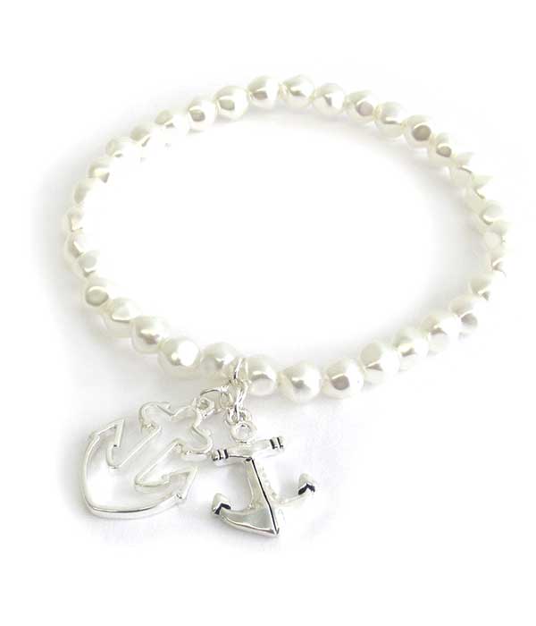 SEALIFE THEME CHARM STRETCH BRACELET - ANCHOR