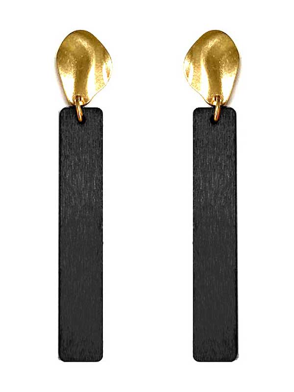 Wood bar drop earring