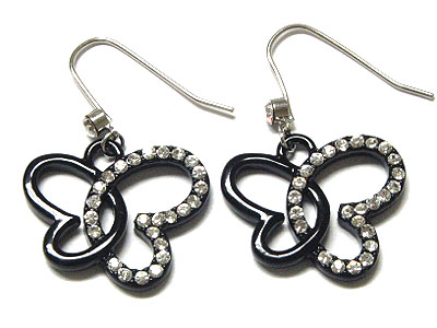 Crystal enamel butterfly earring