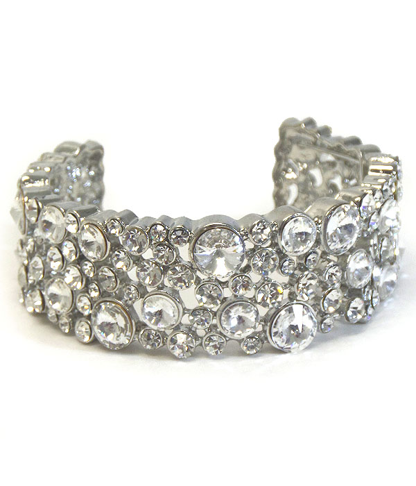 Multi size bubble crystal mix bracelet