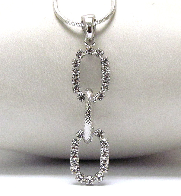 Made in korea whitegold plating multi ring drop necklace