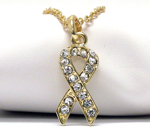 CRYSTAL RIBBON PENDANT NECKLACE