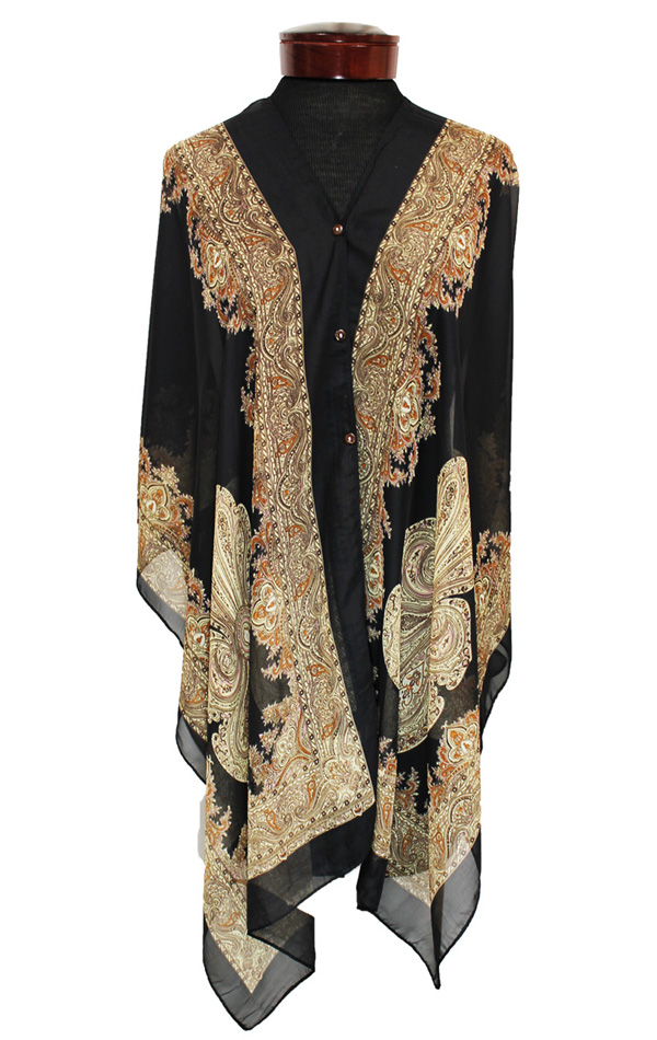 Paisley multi design 3 way beach poncho cover up