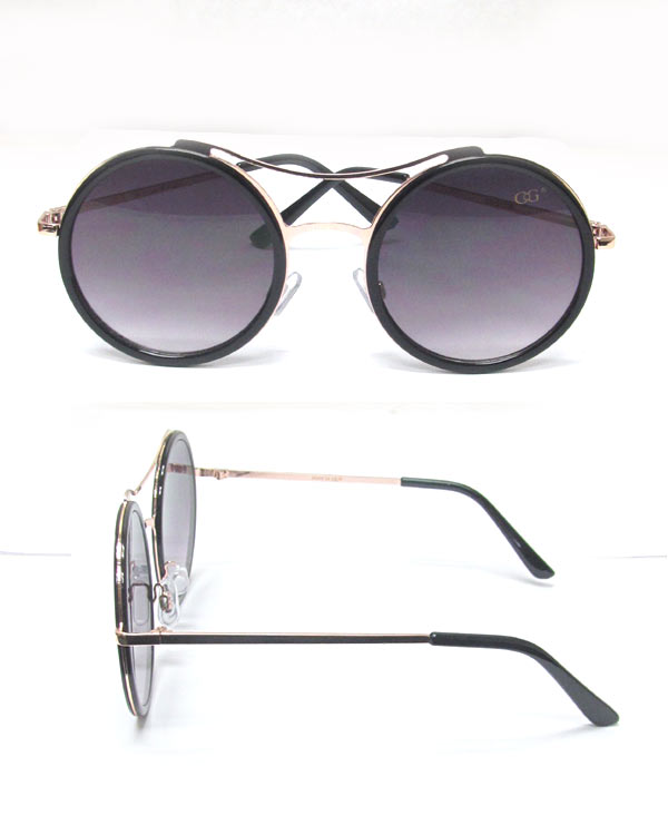 Uv protection gradient round sunglasses