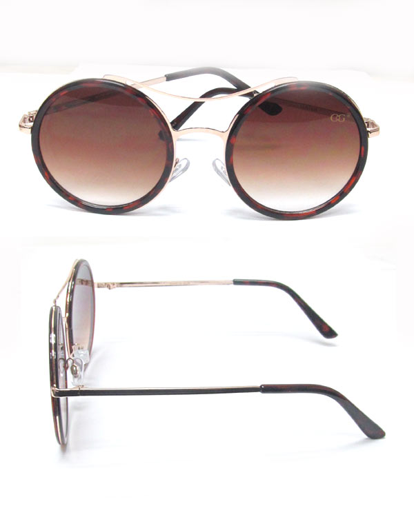 Uv protection gradient round sunglasses