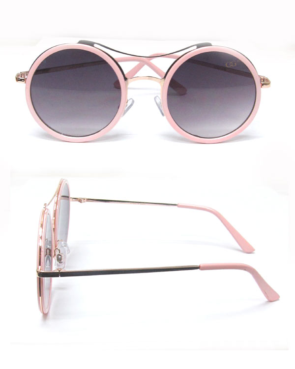 Uv protection gradient round sunglasses