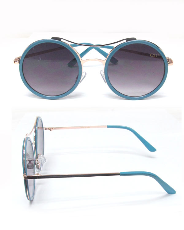 Uv protection gradient round sunglasses