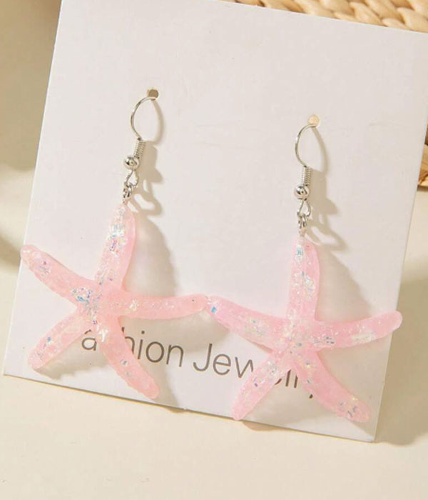 Sealife theme resin starfish earring