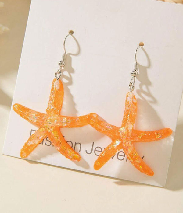 Sealife theme resin starfish earring