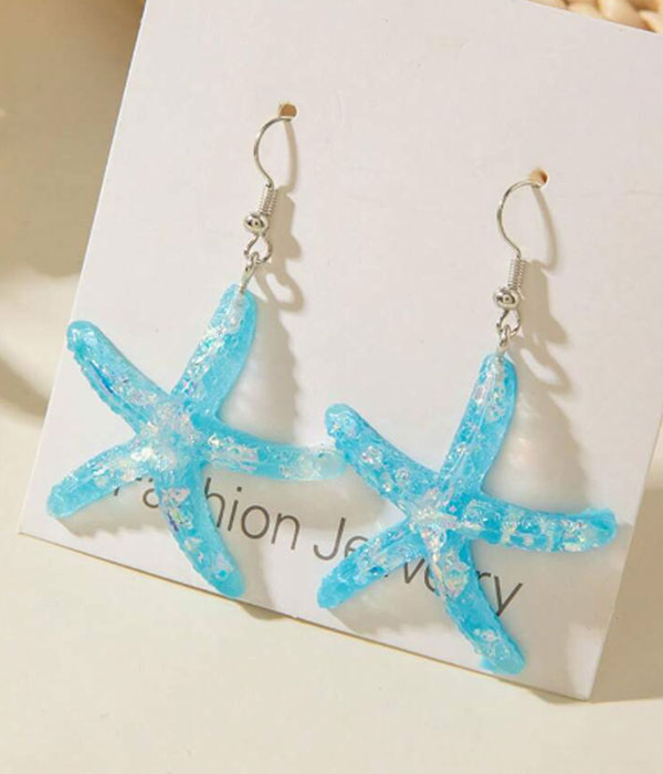 Sealife theme resin starfish earring
