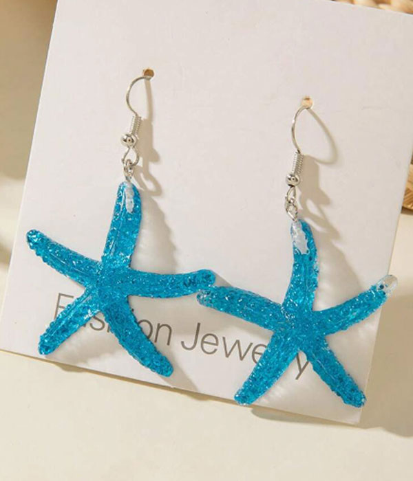 Sealife theme resin starfish earring