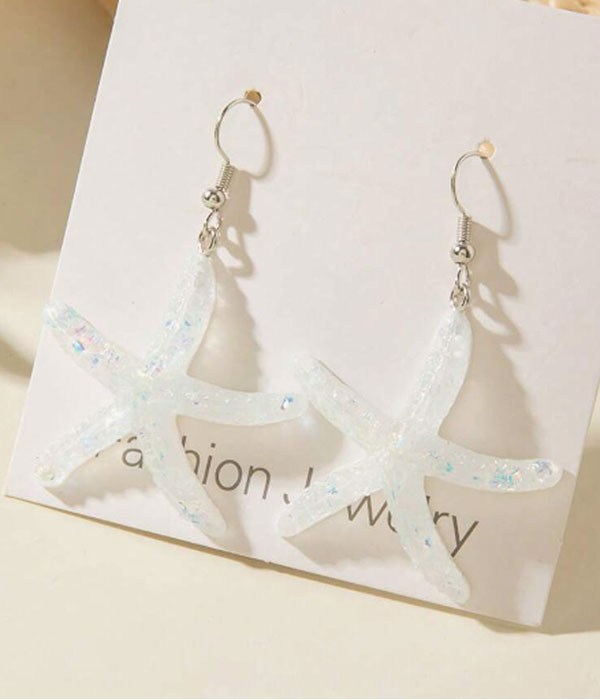 Sealife theme resin starfish earring