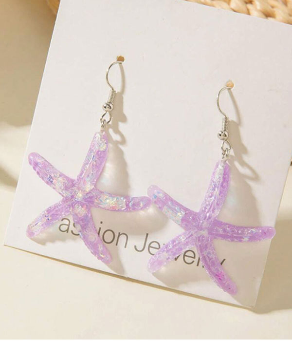 Sealife theme resin starfish earring