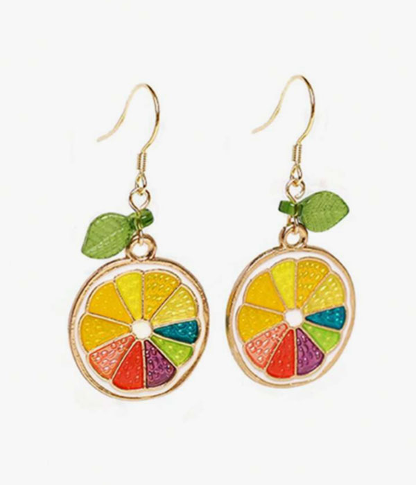 Fruit theme earring - lemon