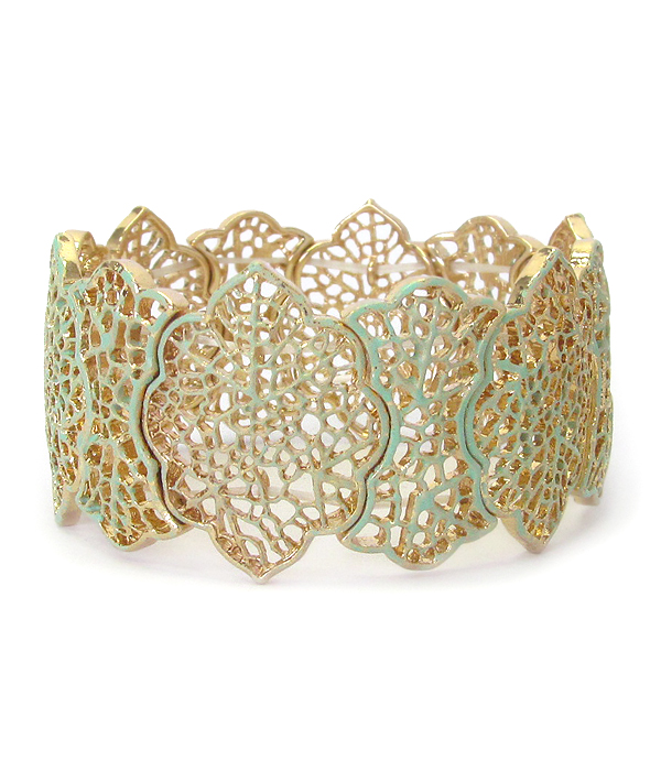 Metal filigree stretch bracelet