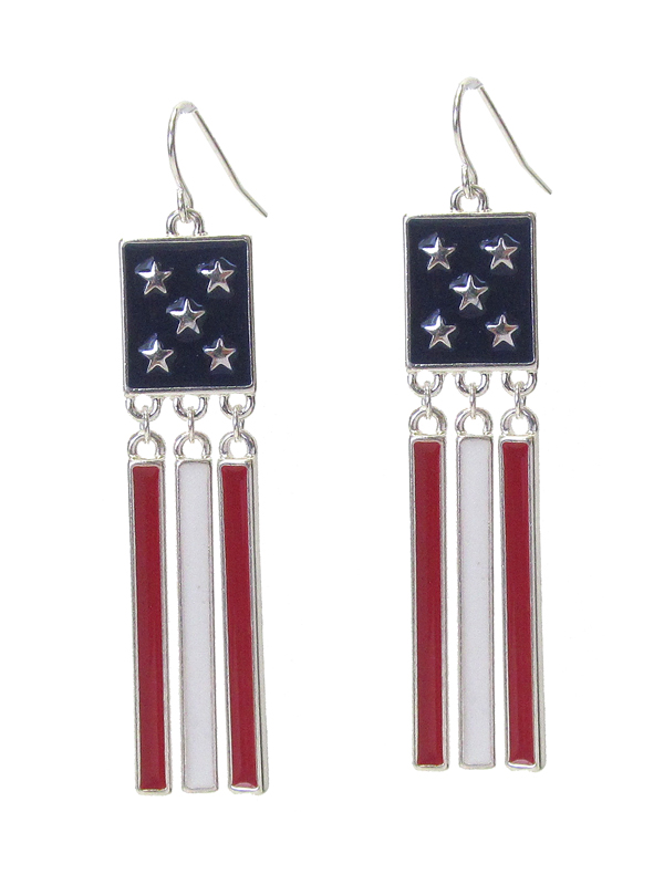 PATRIOTIC AMERICAN FLAG EARRING