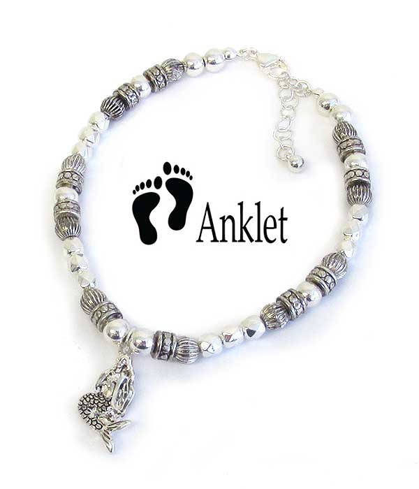 Sealife theme charm anklet - mermaid