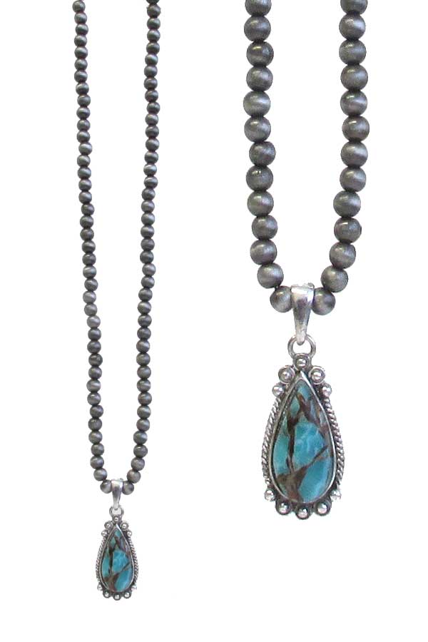WESTERN STYLE NAVAJO PEARL CHAIN NECKLACE -western