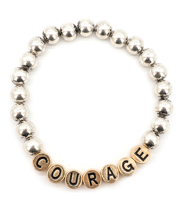 RELIGIOUS INSPIRATION STRETCH BRACELET - COURAGE