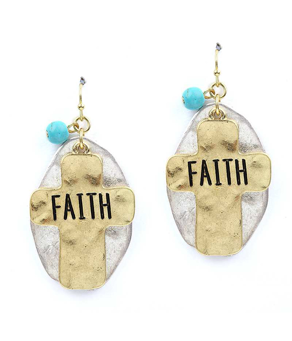 Handmade cross earring - faith