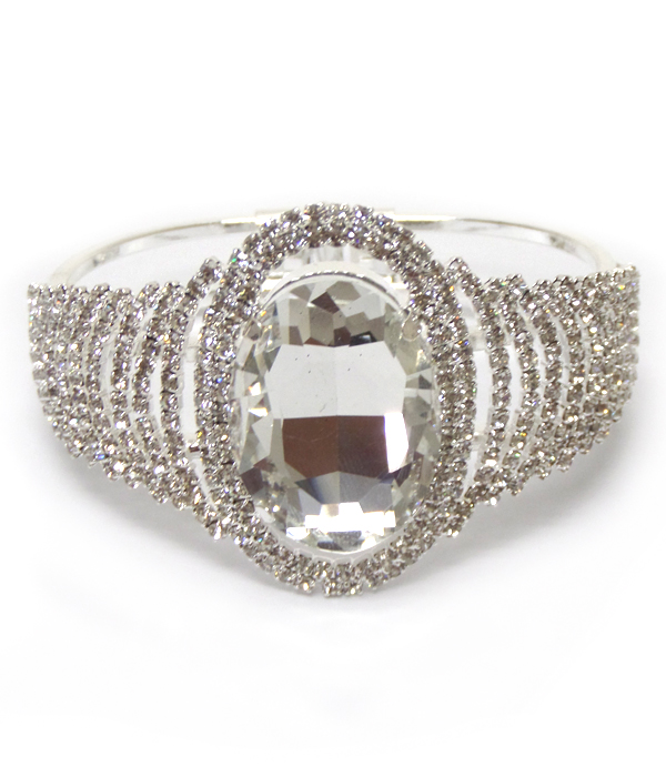 Crystal rhinestones bangle bracelet